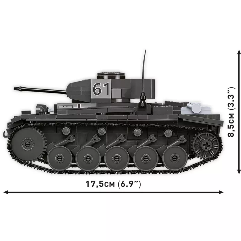 Būvkomplekts Cobi Panzerkampfwagen II Ausf. F — 813 detaļas, melns, vecums 9+