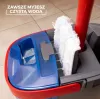 Vileda H2PrO 175775 plakanā grīdas mopa komplekts ar divu tvertņu sistēmu, mikrošķiedra, melns/sarkans