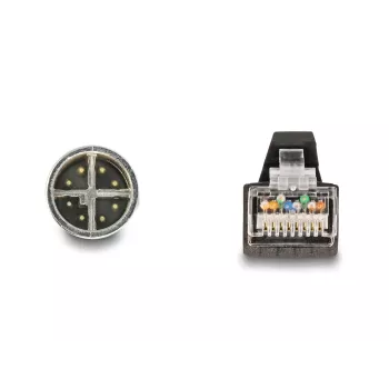 DeLOCK M12 X-kodēts 8-pin vīrietis uz RJ45 vīrietis tīkla kabelis PUR (TPU) 1 m