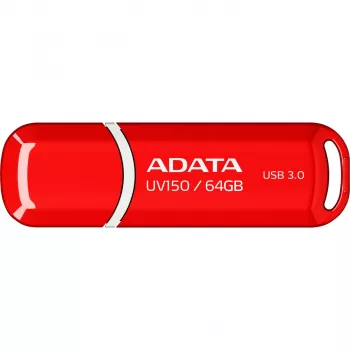 USB zibatmiņa ADATA DashDrive UV150 64 GB, USB Type-A 3.2 Gen 1, sarkana, ar vāciņu