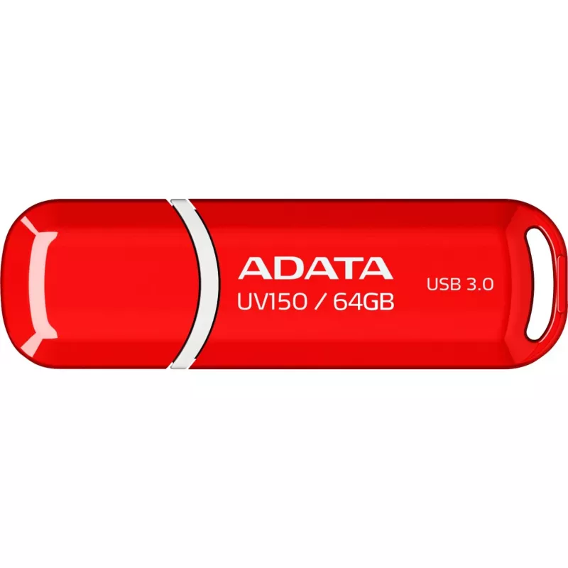 USB zibatmiņa ADATA DashDrive UV150 64 GB, USB Type-A 3.2 Gen 1, sarkana, ar vāciņu