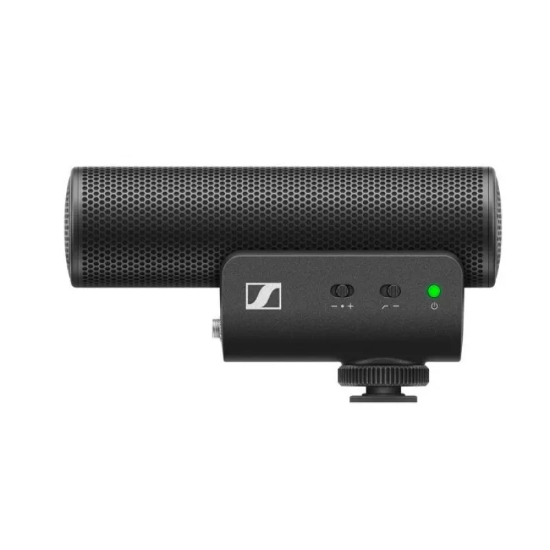 Sennheiser MKE 400 Mobile Kit - kondensatora superkardioīds mikrofons ar zemfrekvenču filtru un Manfrotto statīvs