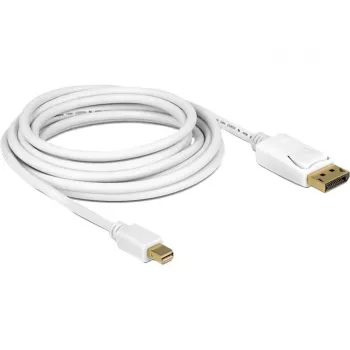 DeLOCK DisplayPort kabelis - Mini DisplayPort (vīr.) - DisplayPort (vīr.) - 3,0m - Balts (83483)