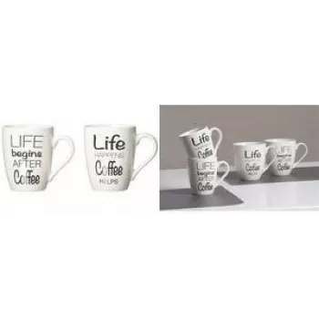 Porcelāna kafijas krūze ritzenhoff & breker LIFE SPRÜCHE 310 ml, trauku mazgājamā mašīnā droša