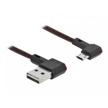 USB kabelis DeLOCK EASY-USB 2.0 Type-A uz Micro-B vīrišķais 0,5m Melns