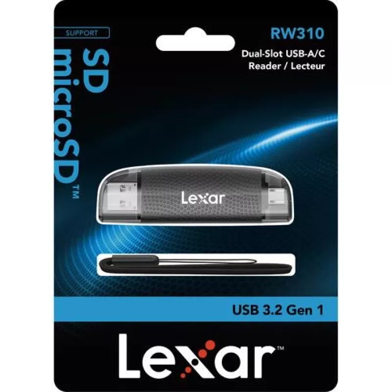Lexar LRW310X-BNBNG USB-A/USB-C karšu lasītājs microSD un SD kartēm, USB 3.2