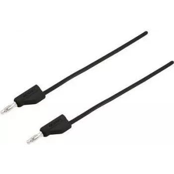 VOLTCRAFT Testa vads [Spraudnis 4 mm - Spraudnis 4 mm] 0.25 m Melns MSB-300 (MSB-300-0.25-SW)