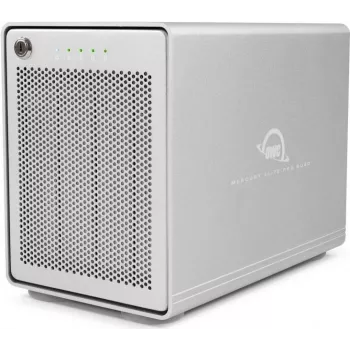 OWC Mercury Elite Pro Quad ārējais disku korpuss 2.5/3.5 collu SATA III ar USB 3.1 Gen 2 Type-C (OWCMEQCTSRT00)