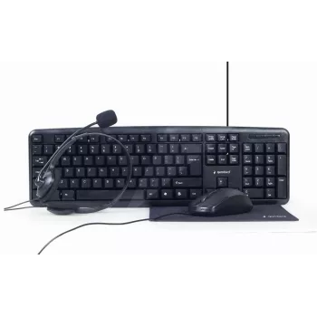 Gembird KBS-UO4-01 Klaviatūra un pele birojam USB QWERTY US English Melna