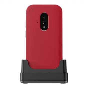 Doro Leva E22 saliekamais telefons, 2.8 collu (7.11 cm) ekrāns, Single SIM, 0.3 MP kamera, 1150 mAh, 127.8 g, Sarkans/Balts