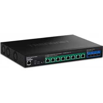 TRENDnet TPE-7124SBF v1.0R - Slēdzis - viedais - 8 x 10 Gigabit Ethernet + 4 x 10 Gigabit SFP+ - montējams statīvā - PoE++ (720 W)