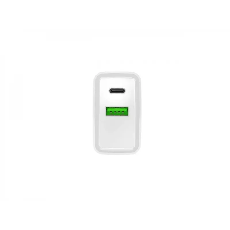 Sienas lādētājs NATEC RIBERA 12V 20W USB-C PD 3.0 + USB-A Samsung AFC Balts