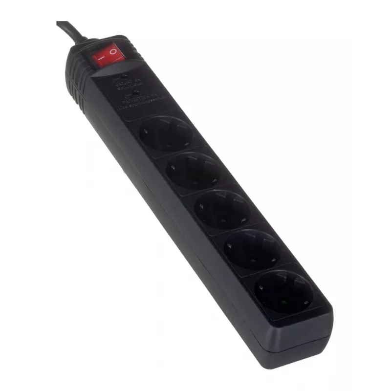 EnerGenie SPG5-C-15 pārsprieguma aizsargs Melns 5 Schuko kontaktligzdas 250 V 4.5 m