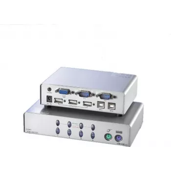 Value KVM & USB Slēdzis - 1 Lietotājs - 2 Datoriem Tastatūra/Video/Pele (KVM)-Slēdzis Sudraba (11.99.5845)