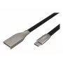 NATEC Prati USB-C/A 2.0 kabelis 1m melns metāla