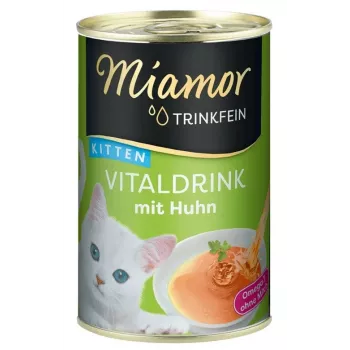 Miamor Trinkfein Kitten Vitaldrink ar vistu 135 ml šķidrs gardums kaķēniem, bezgraudu
