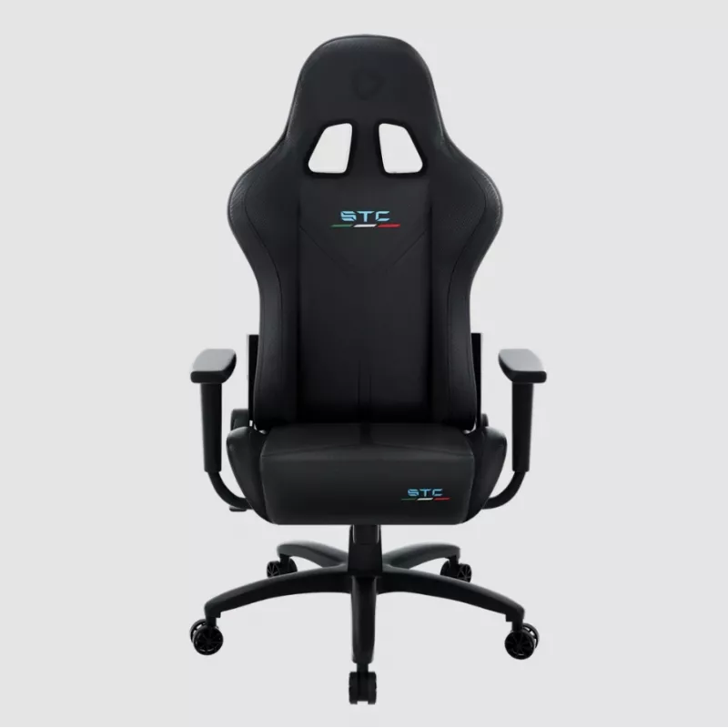 Spēļu krēsls Onex STC Tribute Hardcore Black — ergonomisks sēdeklis datoram un konsolēm, regulējams augstums un atzveltnes slīpums