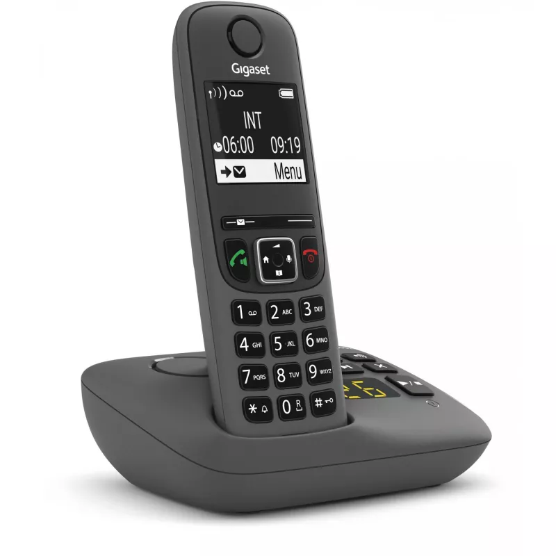 Bezvadu telefons Gigaset AE690A, DECT/Analogs, Caller ID, antracīta krāsā