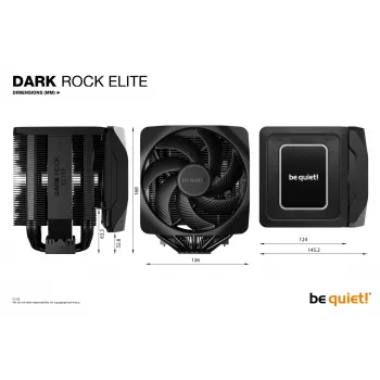 be quiet! Dark Rock Elite procesora gaisa dzesētājs 13,5 cm Melns 1 gab.