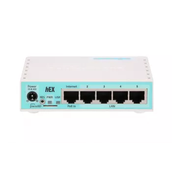 Mikrotik RB750GR3 vadu maršrutētājs Gigabit Ethernet Tirkīza, Balts