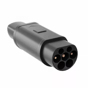 Akyga AK-SC-E23 elektromobiļa uzlādes adapteris Type 2 – Tesla, vienfāzes, 32 A, 8 kW, IP55, melns