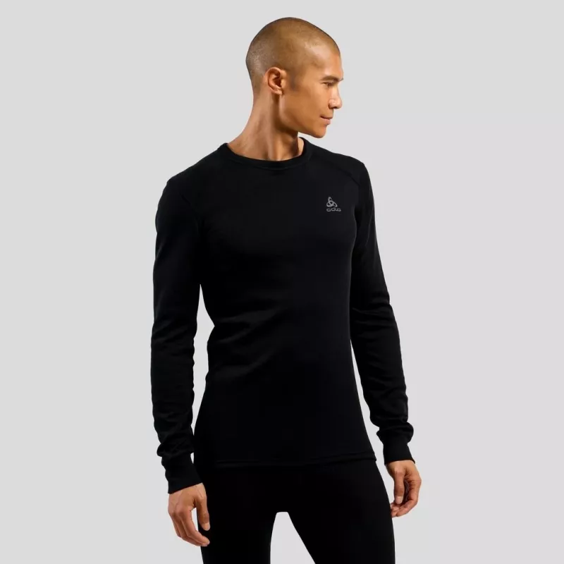 Odlo BL TOP apkakles garkrekls ACTIVE WARM ECO vīriešu T-krekls, M izmērs, melns