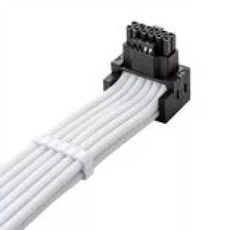 CableMod C-Series Pro Connection Cable - Variant A, 90°, 16-Pin uz 2x8-Pin PCIe, balts