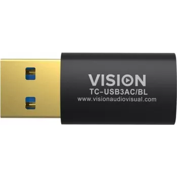 Vision Professional USB-Adapter USB A (tēviņš) uz USB-C (mātīte) 3.0 Melns TC-USB3AC/BL