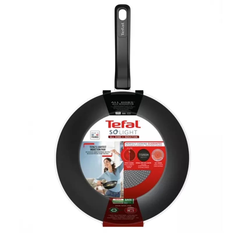 Wok panna Tefal So Light 28 cm — indukcija, nepiedegoša, viegla