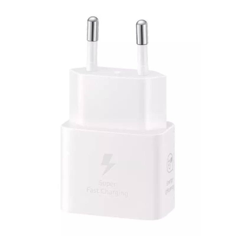Sienas lādētājs USB-C Samsung EP-T2510 25W Balts, Universāls iekštelpu ātrais lādētājs ar PPS