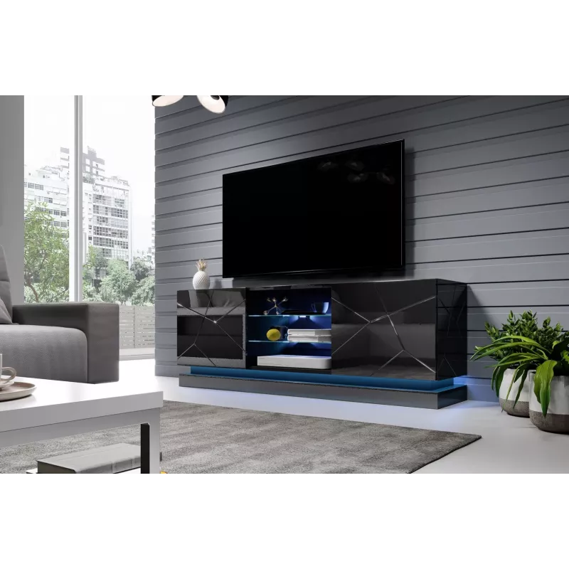 LED lentes gaismeklis cama meble QIU 160, virsmas montāžai, zila gaisma, maiņstrāva, 1 gab.