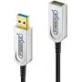 USB kabelis FiberX FX-I650-003 USB 3.2 Gen 1 3 m USB A Melns Sudrabs