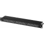 Helos 146868 patch panel — 24 portu RJ-45, 19 inch statīva stiprinājums, 1U