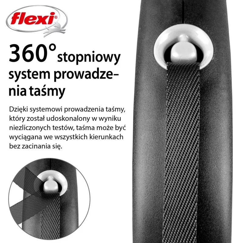Flexi Black Design L 5 m suņa pavada ar automātisko tinumu