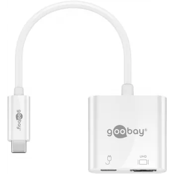 Goobay USB-C™ Multiport Adapter HDMI, Balts, 0.145 m - paplašina USB-C™ ierīci ar HDMI™ savienotāju (62110)