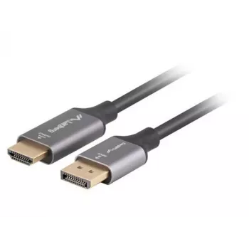 Lanberg CA-DPHD-20CU-0018-BK video kabeļa adapteris 1.8 m DisplayPort HDMI A tipa (Standarta) Melns, Sudrabs