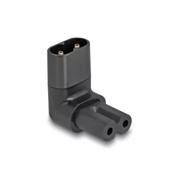 DeLOCK tīkla adapteris IEC 60320 C8 uz C7 spraudkontakts 2,5 A 90° melns