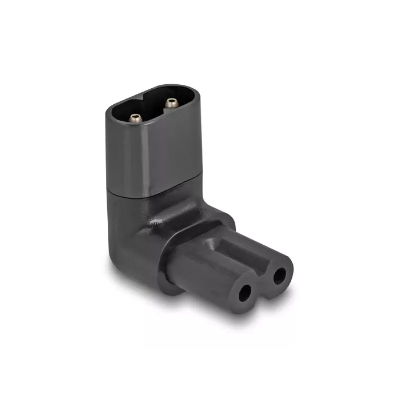DeLOCK tīkla adapteris IEC 60320 C8 uz C7 spraudkontakts 2,5 A 90° melns