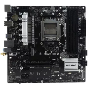 Mātesplate BIOSTAR A620MP-E PRO — AMD A620 microATX, Socket AM5, DDR5, 4 DIMM, max 128 GB, 2.5Gb LAN