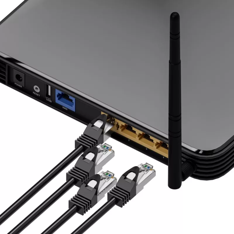 LAN patchvads Extralink Cat5e FTP 1 m, F/UTP ekranēts, RJ-45 uz RJ-45, melns