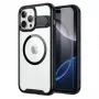 GUAN aizsargmaciņš Apple iPhone 16 Plus ar 10H rūdītu stiklu un statīvu, caurspīdīga aizmugure ar melnu rāmi
