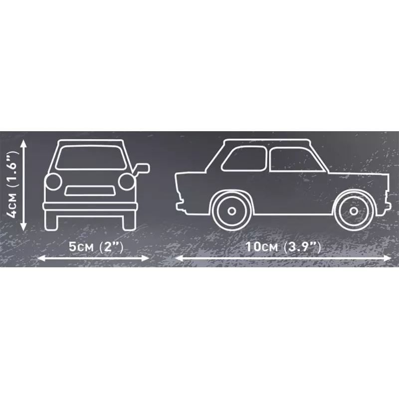 Būvkomplekts Cobi Trabant 601 — 72 detaļas, miniatūrs modeļauto konstruktors