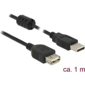 USB pagarinātāja kabelis DeLOCK 84883 USB 2.0 1 m Melns