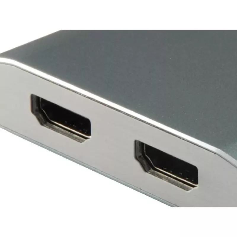 Equip 133464 MST adapteris no USB-C uz 2x HDMI (ligzdas), USB 3.2 Gen 1, 4096x2160 @30 Hz, 15 cm