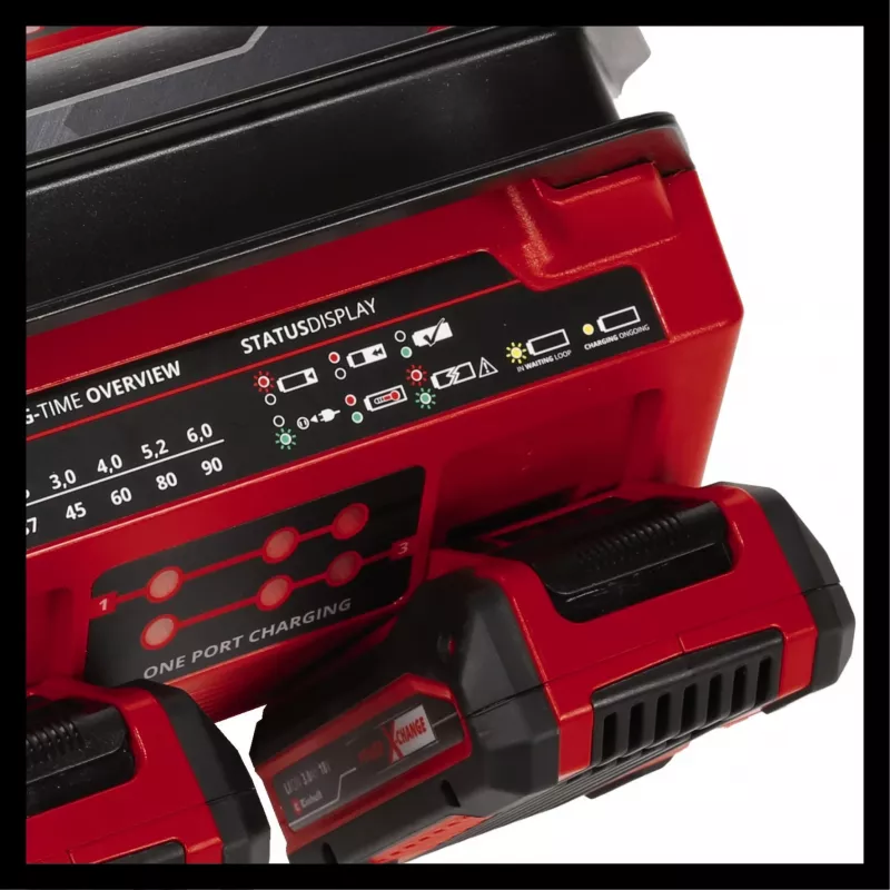 EINHELL Power X-Quattrocharger 4A — universāls Power X-Change lādētājs 4 akumulatoriem