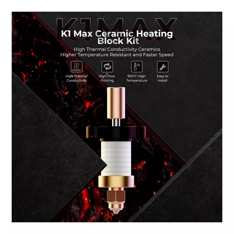 Sildīšanas bloks Creality 3D 4001030123 K1 K1Max Melns Vara Sarkans
