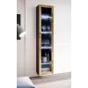 Vitrīnas skapis Cama Meble VIGO 180 sienas stikla vitrīna 1800×400×300 mm melns/wotan ozols