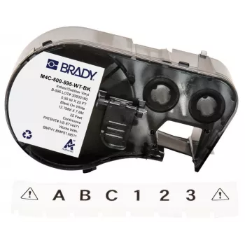 Brady Corporation M4C-500-595-WT-BK Vinila lente Melns uz Baltu 12.70 mm x 7.62 m pastāvīga (170818)