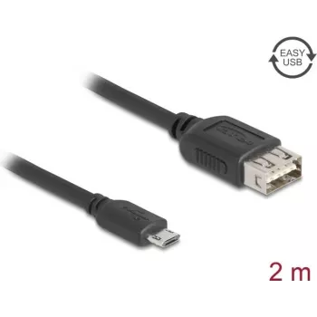 USB kabelis DELOCK 81519 — USB 2.0, Micro-USB B uz USB A, 2 m, melns