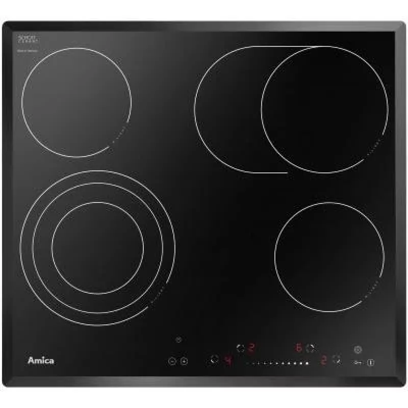 Keramiskā plīts virsma Amica PC 6411FTS ar bērnu bloķēšanu un taimeri